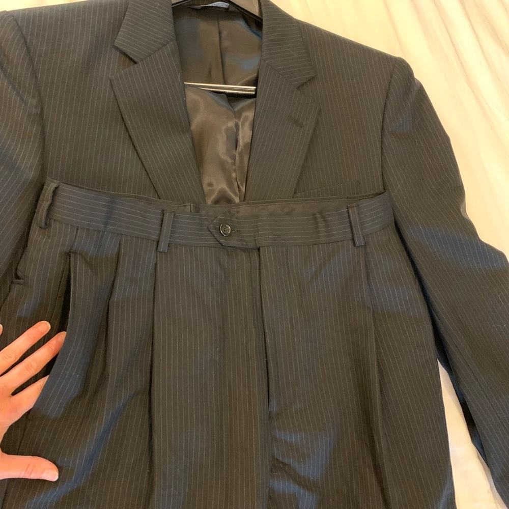 JosA.Bank suit; pinstripe jacket and pants